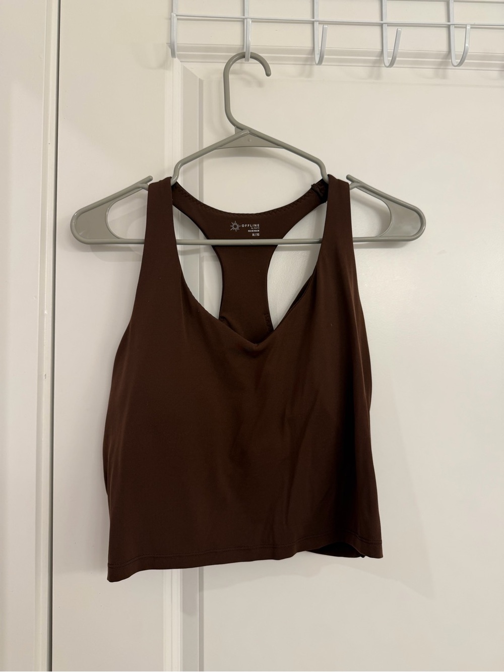 aerie Chocolate Brown Racerback Cropped Tank
